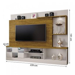 Estante Home Theater para TV Até 65 Polegadas Dinamarca Espelho Plus Mavaular - 3 Estante Home Theater para TV Até 65 Polegadas Dinamarca Espelho Plus Mavaular - 3