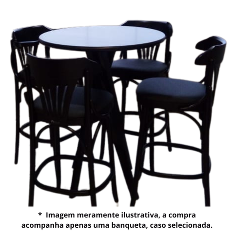 Banqueta Bianca Estofada Facto Vegan Preto Gourmet Bancada Cozinha Bistrô Tabaco