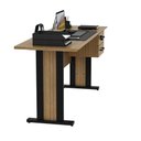 Ver imagem 4 de Mesa Escrivaninha Escritório Home Office 1,6m C/ Gaveteiro Acoplado e Tampo Chanfrado Cor:amêndoa