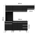 Ver imagem 4 de Cozinha Modulada Completa Andréia 04 Peças com Balcão Gabinete 120cm Preto - Abmaza