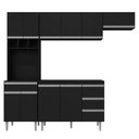 Ver imagem 1 de Cozinha Modulada Completa Andréia 04 Peças com Balcão Gabinete 120cm Preto - Abmaza