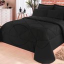 Ver imagem 2 de Kit com 6 peças Edredom Soft Casa Dona Casal Preto
