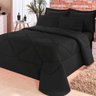 Kit com 6 peças Edredom Soft Casa Dona Casal Preto - 1