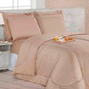 Ver imagem 1 de Kit com 6 peças Edredom Soft Casa Dona Casal Bege