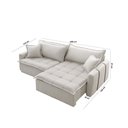 Ver imagem 3 de Sofá Cama Linho em Madeira Eucalipto 280cm Braço 20cm Arizona Meu Sofá Online