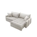 Ver imagem 4 de Sofá Cama Linho em Madeira Eucalipto 280cm Braço 20cm Arizona Meu Sofá Online