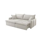 Ver imagem 2 de Sofá Cama Linho em Madeira Eucalipto 280cm Braço 20cm Arizona Meu Sofá Online
