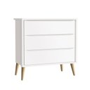 Ver imagem 5 de Quarto de Bebê Theo 3 Portas com Colchão e Cômoda Gaveteiro Branco Acetinado Pés Madeira Natural - R