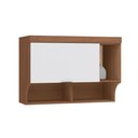 Ver imagem 1 de Armário Aéreo Modulado Infinity Solteiro com 1 Porta - Macadâmia/Branco Line