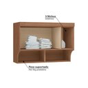 Ver imagem 3 de Armário Aéreo Modulado Infinity Solteiro com 1 Porta - Macadâmia/Branco Line