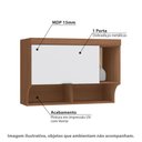 Ver imagem 2 de Armário Aéreo Modulado Infinity Solteiro com 1 Porta - Macadâmia/Branco Line