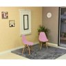 Kit Mesa Dobrável Retrátil 120x75 Branca + 2 Cadeiras Charles Eames - Rosa - 4