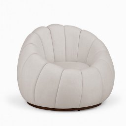 Poltrona Decoratica Orgânica Fixa Nuvem Veludo Marfim - Loja Sheep - 1
