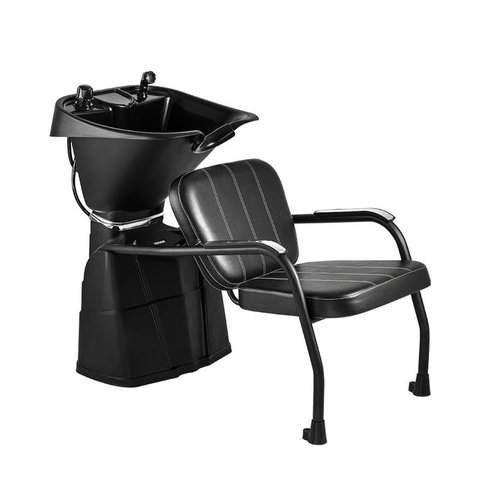Lavatório Salão Beleza Cabelo Cuba Reclinável Preto Dompel