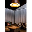 Ver imagem 5 de Pendente Lustre Cilíndrico Anel Madeira 60cm Foxlustres