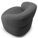 Ver mais imagens de Kit 02 Poltronas Giratória Orgânica para Sala de Estar Living Helena L02 Linho Cinza Escuro - Lyam