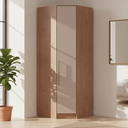 Ver imagem 1 de Guarda-Roupa Canto Oblíquo 1 Porta Requinte+ 100% MDF Marrom/Macadâmia/Duna