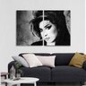 Quadro Amy Winehouse Preto e Branco em Tecido 2 Peças - 3