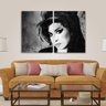 Quadro Amy Winehouse Preto e Branco em Tecido 2 Peças - 4