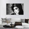 Quadro Amy Winehouse Preto e Branco em Tecido 2 Peças - 1