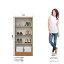 Ver imagem 3 de Armário Multiuso 2 Portas 3 Prateleiras Bege/Cinamomo/Off White