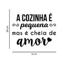 Ver imagem 3 de Adesivo Frase a Cozinha É Pequena Mas É Cheia de Amor Geladeira Kanto Store Adesivo de Parede Branco