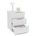 Ver imagem 3 de Mesa de Cabeceira Madri com 3 Gavetas 40x54cm Branco 250695