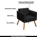 Ver imagem 4 de Kit 2 Poltronas Decorativas Pés Palito Karen Suede Preto - Gran Belo