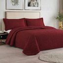 Ver imagem 2 de Kit Cobre Leito Colcha Charlote Casal 3 Peças Dupla Face Liso Classic - Vermelho - 100% Poliéster