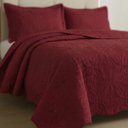 Ver imagem 4 de Kit Cobre Leito Colcha Charlote Casal 3 Peças Dupla Face Liso Classic - Vermelho - 100% Poliéster