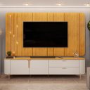 Ver imagem 7 de Painel para Tv 75 Pol e Rack Bancada 241cm Celi D04 Bali/cedro - Mpozenato