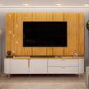 Ver imagem 7 de Painel para Tv 75 Pol e Rack Bancada 241cm Celi D04 Bali/cedro - Mpozenato