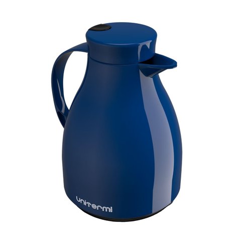 Garrafa Térmica de Mesa Paris Azul 1l Bule Gatilho Chá Café