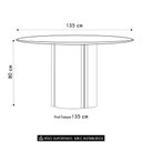 Ver imagem 5 de Mesa de Jantar Redonda 135cm 6 Lugares Flex Zuni Ypê/Off N02 - Mpozenato - Mpozenato