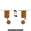 Ver imagem 2 de Mesa de Jantar Redonda 135cm 6 Lugares Flex Zuni Ypê/Off N02 - Mpozenato - Mpozenato