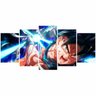Quadro decorativo Goku Kamehameha Mosaico 5 Peças 125x60 - 4