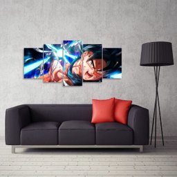 Quadro decorativo Goku Kamehameha Mosaico 5 Peças 125x60 - 3