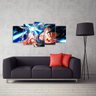 Quadro decorativo Goku Kamehameha Mosaico 5 Peças 125x60 - 3
