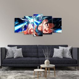 Quadro decorativo Goku Kamehameha Mosaico 5 Peças 125x60 - 5