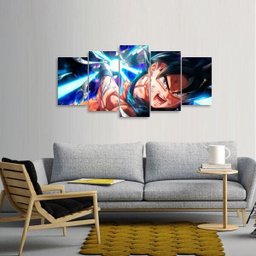 Quadro decorativo Goku Kamehameha Mosaico 5 Peças 125x60 - 2