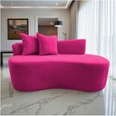 Ver imagem 1 de Namoradeira Sofá Feijão Hana Orgânica Veludo Rosa Pink