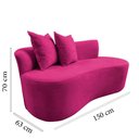Ver mais imagens de Namoradeira Sofá Feijão Hana Orgânica Veludo Rosa Pink