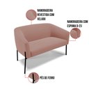 Ver imagem 5 de Sofá Namoradeira e 2 Poltronas Pé de Ferro Preto Stella Veludo D03 - D'Rossi Rose