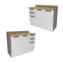 Ver imagem 5 de Armário de Cozinha Balcão 120cm C/tampo e Rodapé 100% Mdf Phoenix Móvel na Caixa