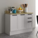 Ver imagem 1 de Armário de Cozinha Balcão 120cm C/tampo e Rodapé 100% Mdf Phoenix Móvel na Caixa
