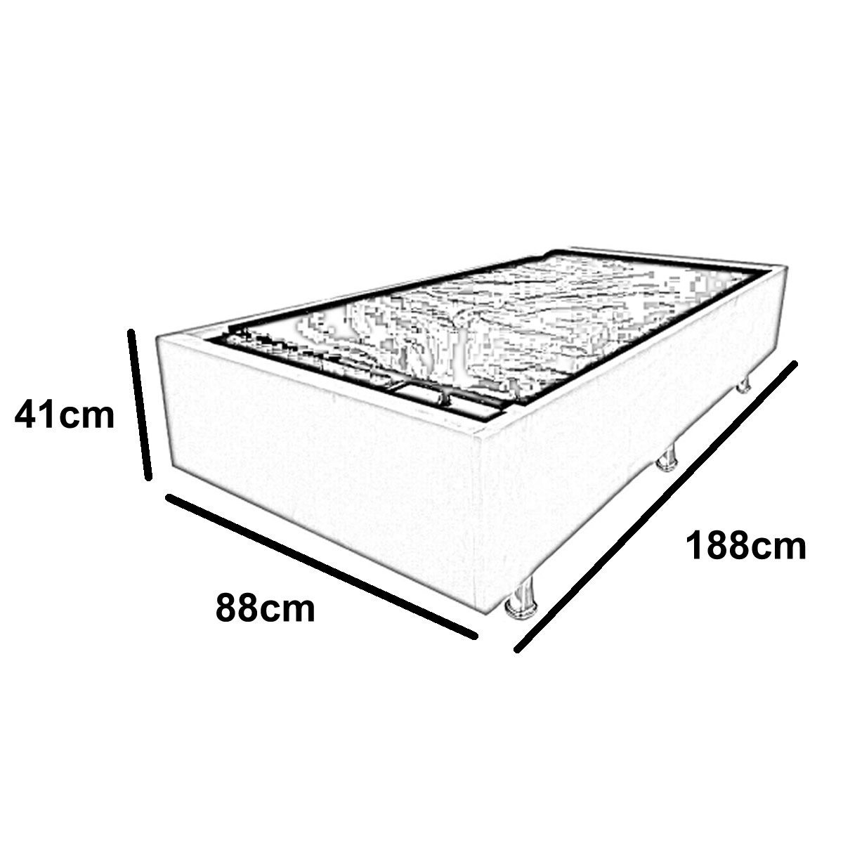 Base box Para cama de Solteiro Desmontável e Reforçada HR Rs - 5