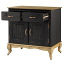 Ver imagem 3 de Balcão Buffet de Madeira com 2 Portas e 2 Gavetas Preto Oliva