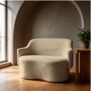 Ver imagem 1 de Namoradeira 2 Lugares Orgânica Decorativa Elegante Estofada Redonda Design Moderno Sala Estar