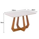 Ver imagem 5 de Mesa com 4 Cadeiras Damasco Bromelia 1,30 Sala de Jantar Moderna Madeira/off White/linho Cinza