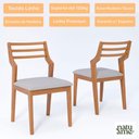 Ver imagem 4 de Mesa com 4 Cadeiras Damasco Bromelia 1,30 Sala de Jantar Moderna Madeira/off White/linho Cinza